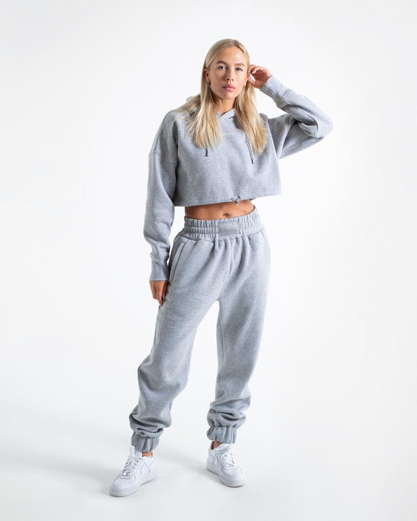 JOHNSON CROPPED HOODIE - GREY.