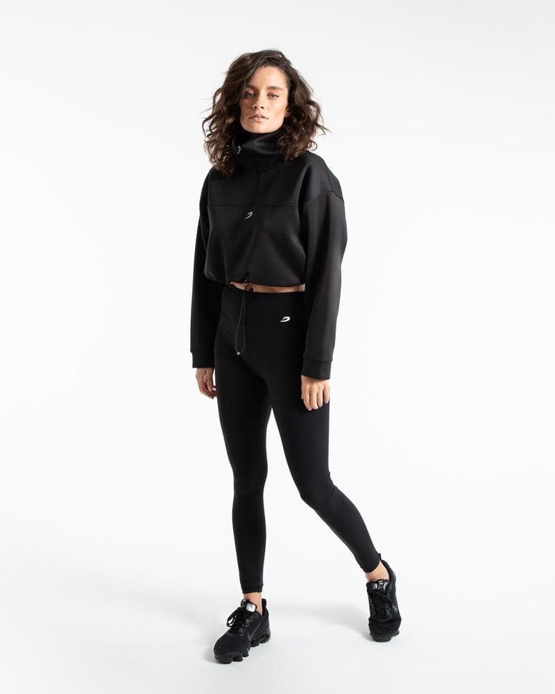 DEL VALLE 1/2 ZIP NEOPRENE TOP - BLACK.